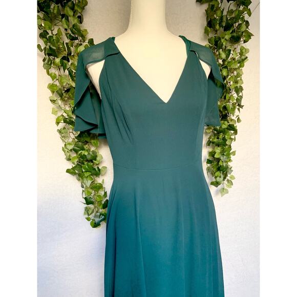 Lulus Kadence Emerald Green Chiffon Maxi Dress - Picture 3 of 12